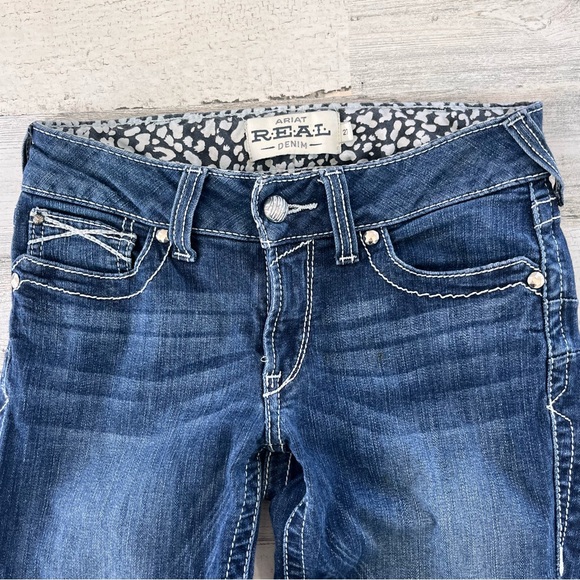 Ariat R.E.A.L. Rosy Whipstitch Low Rise Stretch Boot Cut Denim Jeans Size 27X30 - Picture 3 of 13